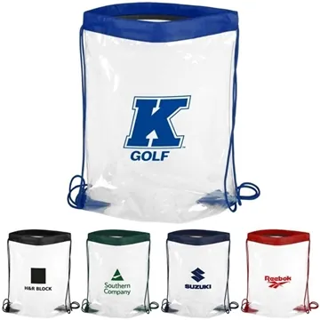 Image of 100 Custom The Coliseum Stadium Drawstring Bag - Clear PVC