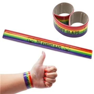 Image of 300 Promotional Rainbow Slap Bracelet - Snap Action