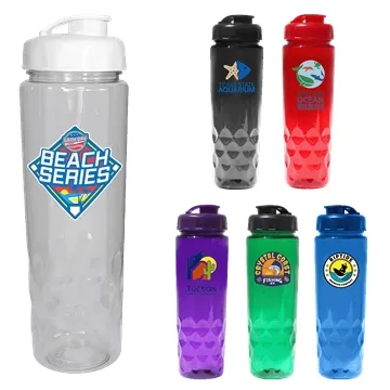 RECYCLED PET - 24 oz. Bottle with Flip Top Cap, Full Color Digital
