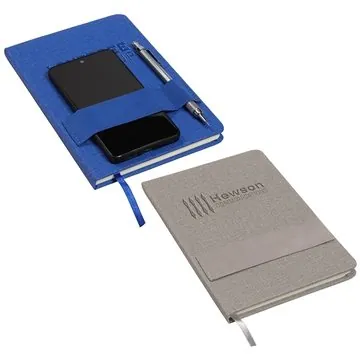 Image of 100 Customized Council Textured Journal with Phone + Pen Holder - ...