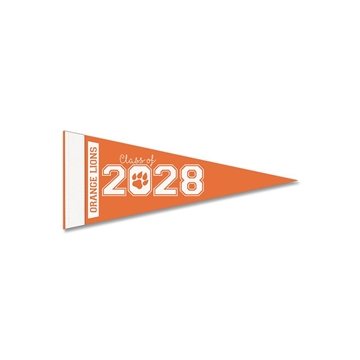 5 x 12 Colored Felt Pennant - With 1 sewn Strip