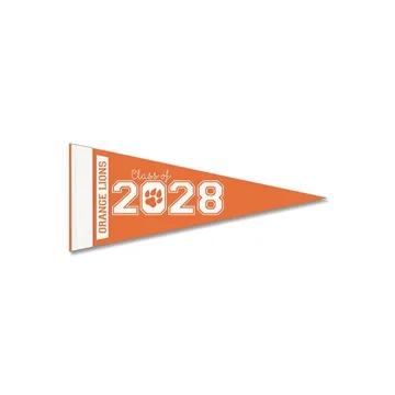 Image of 100 Custom 5" x 12" Colored Felt Pennant - With 1" sewn Strip