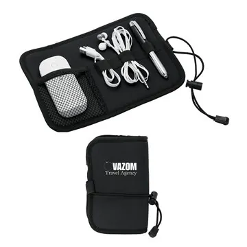 Image of 100 Custom Somalia Neoprene Roll-Up Tech Organizer - Mesh Pocket