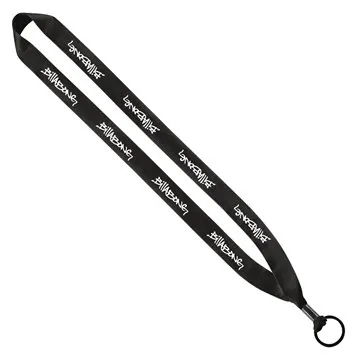Image of 100 Customized 3/4" Polyester Lanyard with Metal Crimp & ...
