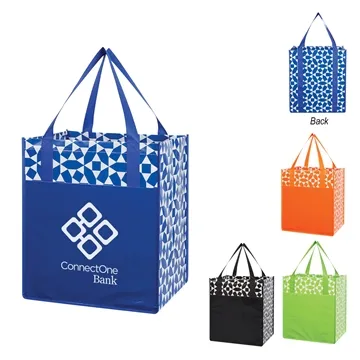 Image of 150 Promotional Geometric Non-Woven Shopping Tote Bag - ...
