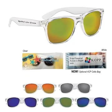 Image of 100 Promotional Crystalline Mirrored Malibu Sunglasses - UV400 ...