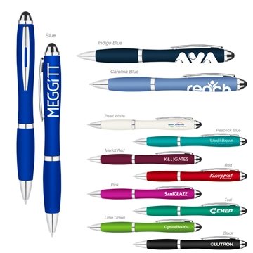 Image of 100 Custom Metallic Curvaceous Ballpoint Stylus - Jewel-tone