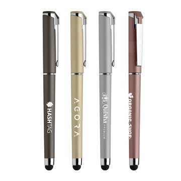 Image of 250 Custom Islander Softy Metallic Gel Pen w/ Stylus - Gel Ink & ...