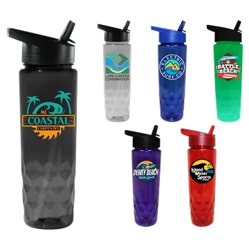 RECYCLED PET - 24 oz. Bottle with Straw Cap, Full Color Digital