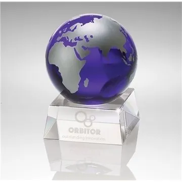 Image of 1 Customized Firmada II Blue Crystal Globe - 3 inch