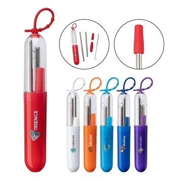 Paloma 5-Piece Stainless Steel Straw Set - FDA Compliant & BPA Free