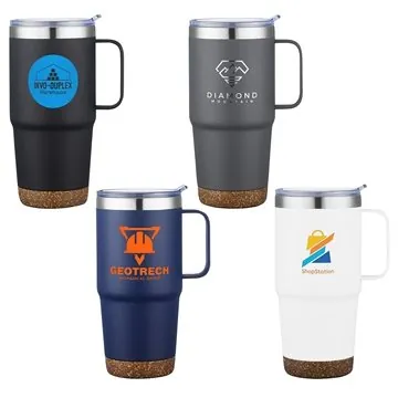 25 Customized Cortina 24 oz Vacuum Insulated Travel Mug with Cork ...
