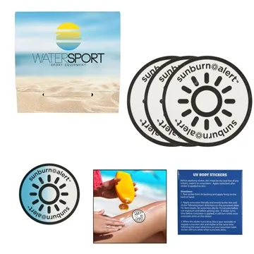 Image of 250 Customized 3-Pack Sunburn Alert UV Color-Changing Stickers - ...