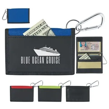 Image of 100 Promotional Wallet With Carabiner - ID Window & Multiple ...