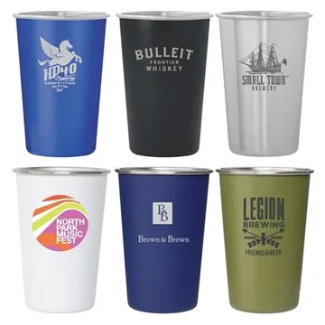 Image of 50 Promotional Dubliner Stainless Steel Pint Glass Cup - Camping ...