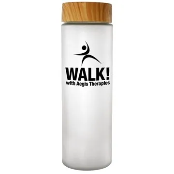 Image of 50 Custom Bamboo Pattern 22 oz Frosted Glass Bottle - BPA Free