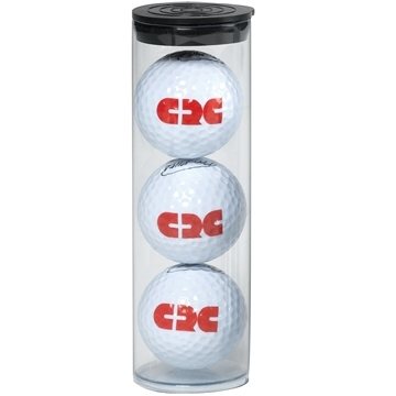 Image of 36 Promotional 3 Golf Balls in Tube - Clear Tube