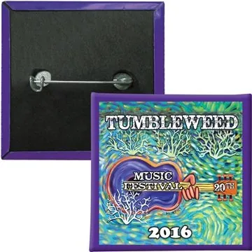 Image of 250 Customized 2" Square Safety Pin Button - Laminate Finish