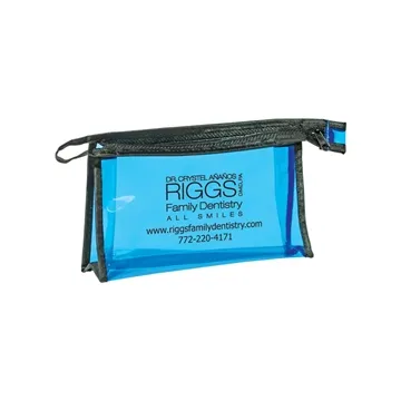 Image of 250 Promotional Zippered Amenities Bag - Clear PVC & Gusseted
