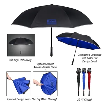 Image of 10 Customized 48" Arc Reflective Edge Inversion Umbrella - ...