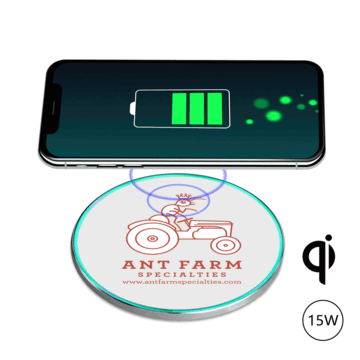 Image of 25 Customized Pomona 15W Qi Wireless Charger - Aluminum & LED