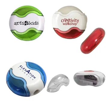 Round Pencil Sharpener Eraser Combo - Steel Blade