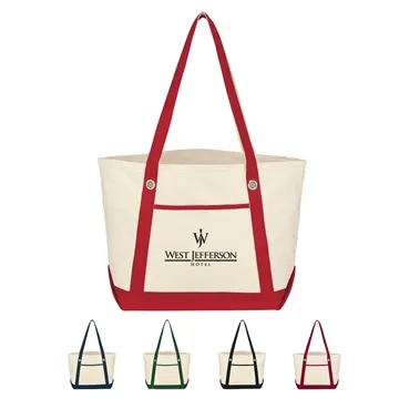 Image of 12 Promotional Medium 12 oz. Cotton Canvas Sailing Tote Bag - ...