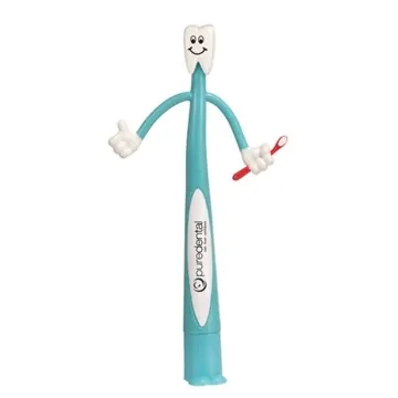 Image of 200 Promotional Tooth Bend-A-Pen - Standing Design