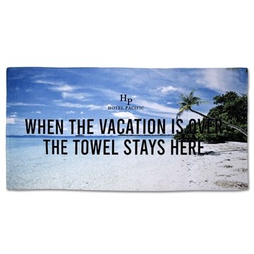Image of 1 Customized Dye Sublimated Standard Beach Towel - Cotton Blend & ...