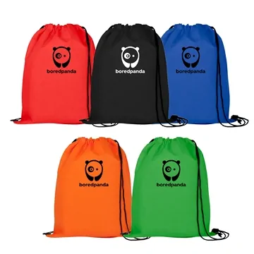 Image of 75 Custom Non Woven Drawstring Backpack - Recyclable & Reinforced