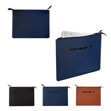 Image of 30 Customized Leeman Zip File Folder - PU Leather