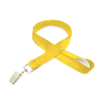 3/4 Silkscreened Flat Lanyard w/ Bulldog Clip - Polyester