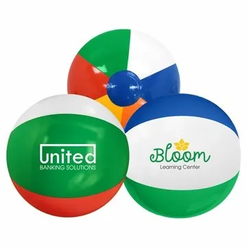 Image of 100 Customized 12" Multi-Colored Beach Ball - 6 Panel