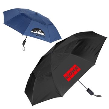 Vented Auto Open Folding Umbrella - Wind Resistant & Auto Open