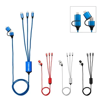 3 Ft. 4-In-1 Charging Cable 2.0 - USB-A To Type-C Adapter