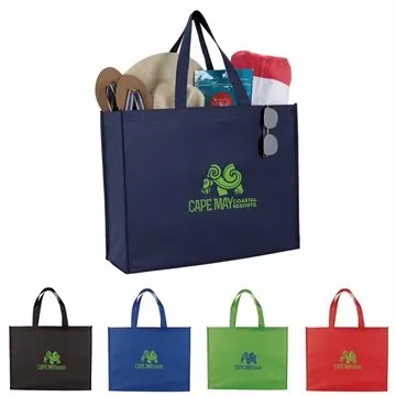 Image of 200 Custom Non-Woven Shopper Tote - Gusseted Bottom & Reusable