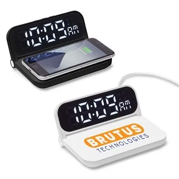 Image of 50 Custom Foldable Alarm Clock & Wireless Charger - Fast Charge & ...