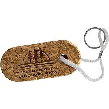 Image of 100 Promotional Floatie Recycled Cork Keychains: Oval - Floating & ...