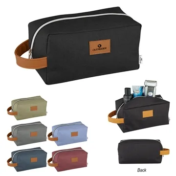 Image of 50 Promotional Heathered Toiletry Bag - Polyester & Leatherette