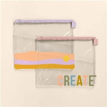 Image of 50 Customized Dollface Peek-A-Boo Pouch Vinyl - Clear Grid