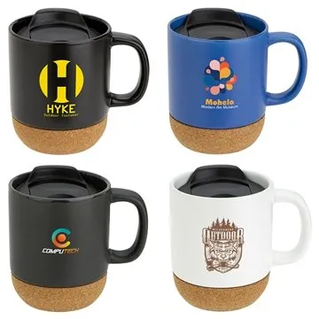 Image of 36 Custom Balsamo 12 oz Ceramic Mug with Cork Base - BPA Free