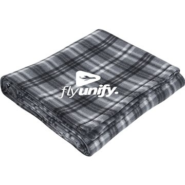 Image of 60 Custom Rollable Plaid Fleece Throw Blanket 50" x 60" Unfolded