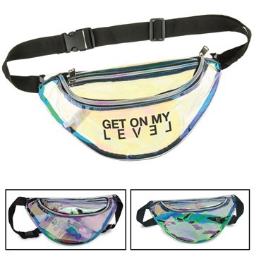 Clear Reflective Holographic Fanny Pack - PVC & Adjustable