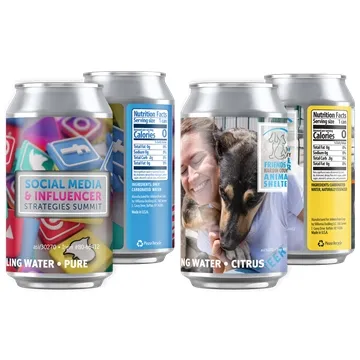 Image of 240 Promotional 12 oz Sparkling Canned Water, Full Color Digital - ...