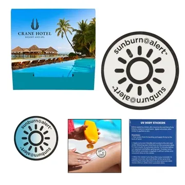 Image of 250 Customized Sunburn Alert UV Color-Changing Sticker - ...