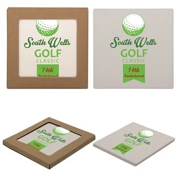 Image of 100 Custom Single Square Stone Coaster