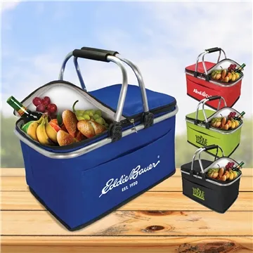 Image of 50 Custom COLLAPSIBLE INSULATED PICNIC BASKET - Waterproof & 600D ...