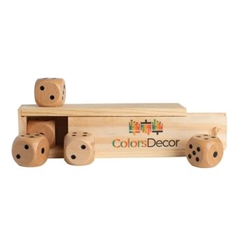 Image of 150 Promotional Wooden Dice in Box - Natural Wood