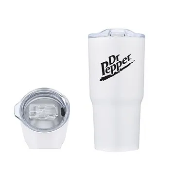 Image of 48 Custom 20 oz White Double-Walled Stainless Steel Tumbler w/ ...
