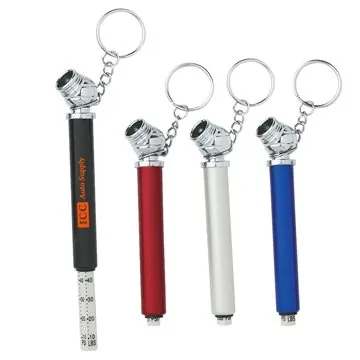 Image of 250 Custom Mini Tire Gauge Key Chain - Aluminum & 50 PSI